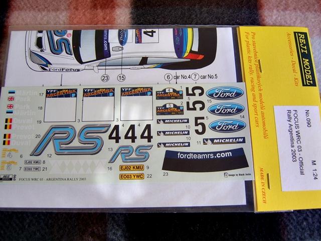 Ford Focus WRC 03-hoz matrica "Argentina" 1:24,Reji, 1500,-forint