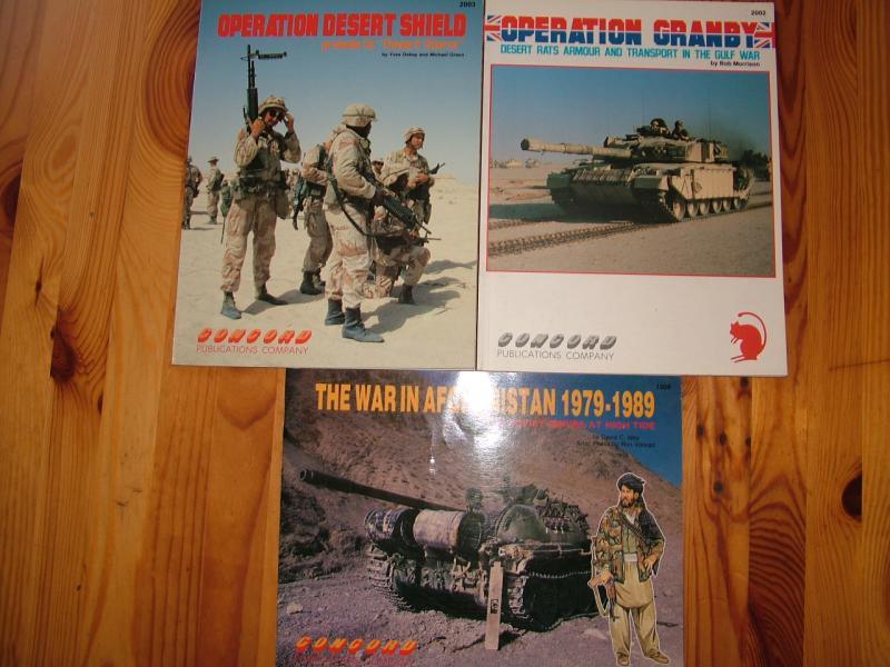 DSCF0093

Operation granby, Operation desert shield
 1/3 színes, 2/3 fekete -fehér fotókkal, kevés szöveggel, kb oldalon.  850.-/db

 The war of Afghanistan kb 50 oldal 4 oldal színes, 400.-



