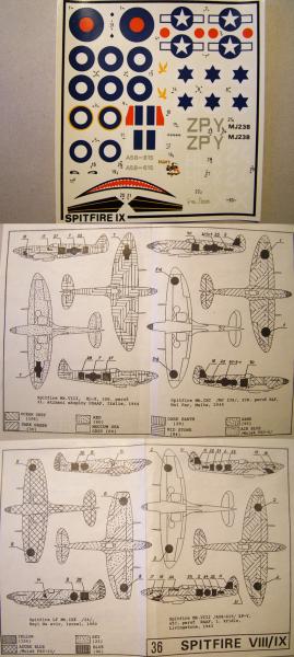 Decal for Spitfire VIII/IX Aero Decals 36