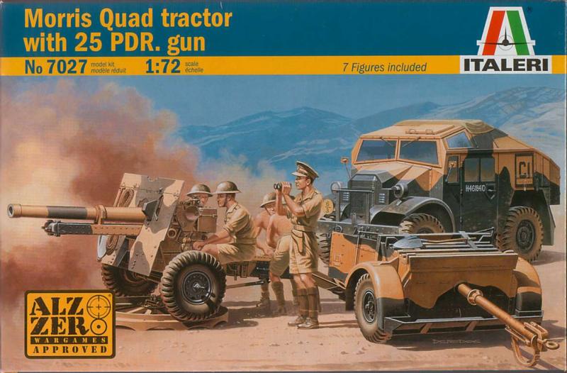 Morris Quad tractor with 25 PDR. gun; 7 figurával