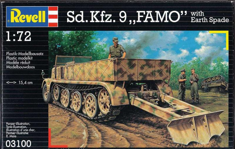 Sd.Kfz. 9 Famo with Earth Spade; részletes motortér és váltómű