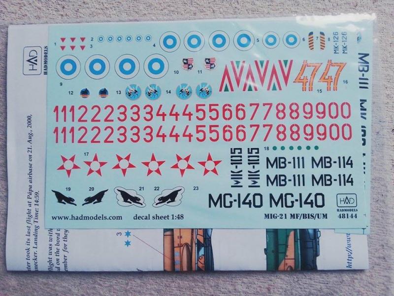 1:48as magyar matrica mig-21hez