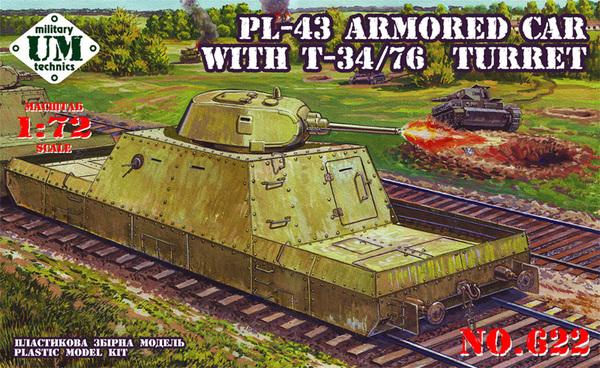 PL-43 Armored Car with T-34/76 turret; maratással
