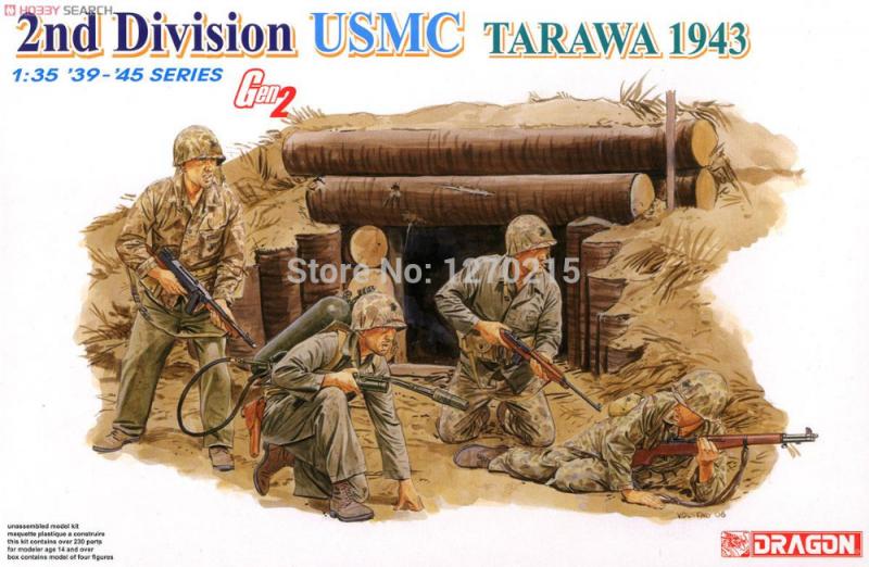 Dragon 6272 2nd Division USMC (Tarawa,1943) elkezdve, figurák ragasztva, hiánytalan,  2800.- Ft
