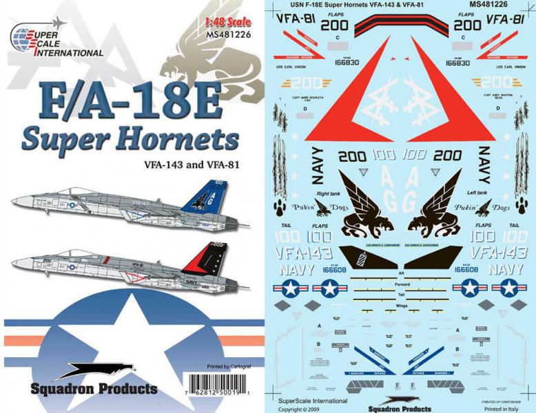 1/48 F/A-18E Super Hornet VFA-143 Pukin Dogs & VFA-81

4500.-