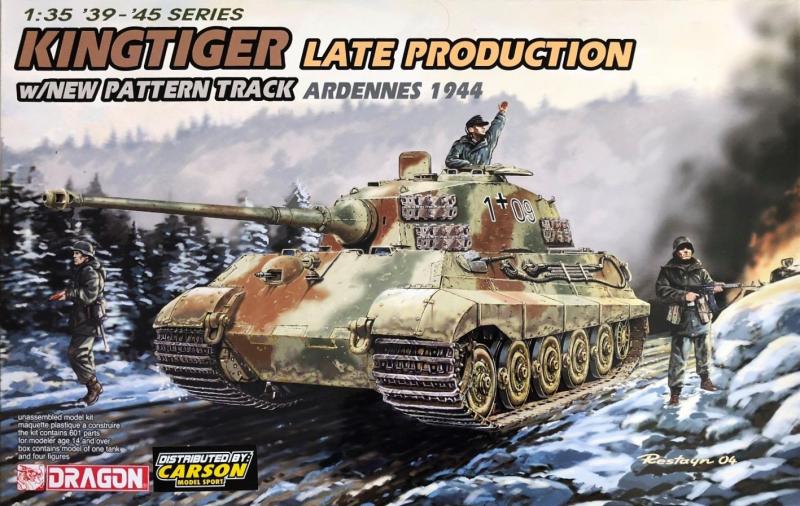 Kingtiger Late Production w/New Pattern Track, Ardennes 1943; fém lövegcső, réz lőszerek, fém vontatókábel, maratás 4 figura