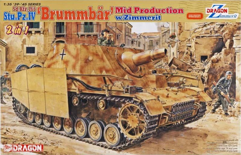 Sd.Kfz. 166 Stu.Pz.IV Brummbar Mid Production/w Zimmerit 2 in 1; maratások, fém vontatókábel