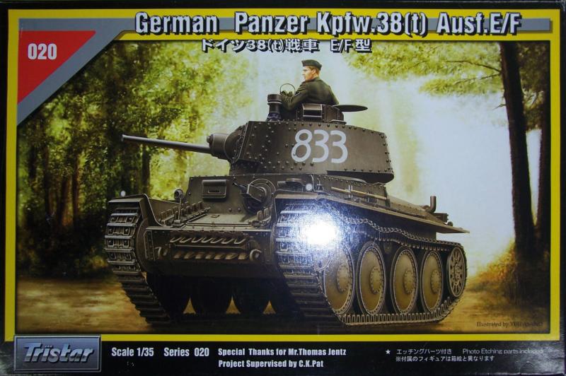 Tristar 35020 German Pzkpfw 38(t) Ausf.E F; szemenkénti lánctalp, 2 tankos figura, maratás
