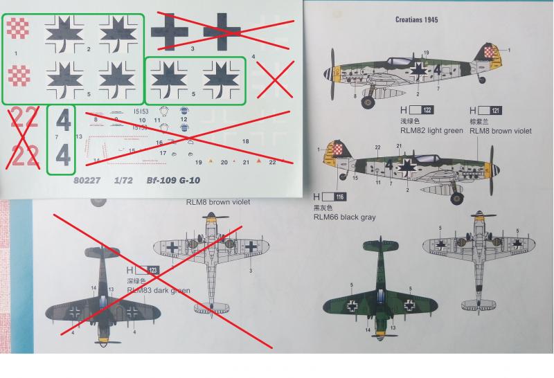 Hobby Boss Bf-109G-10 matrica, festés