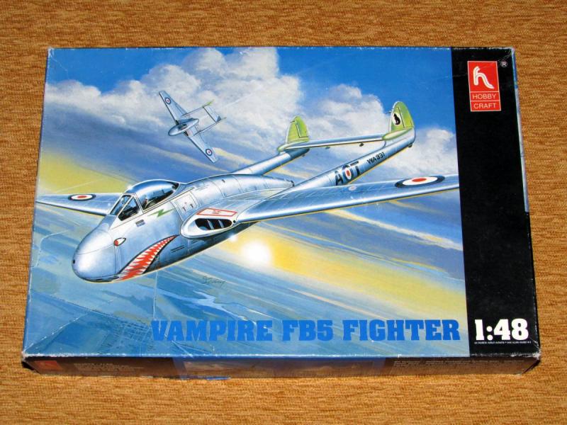 Hobbycraft 1_48 Vampire FB5 Fighter Extra Vampire FB3 matricával 3.200.-