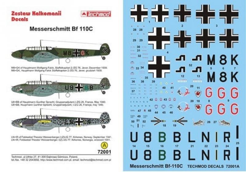 Techmod 72-001 ME Bf-110C