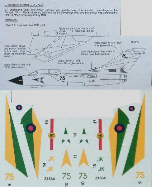 1-144 FineLine  4002 Tornado GR.1 ZA564 decals