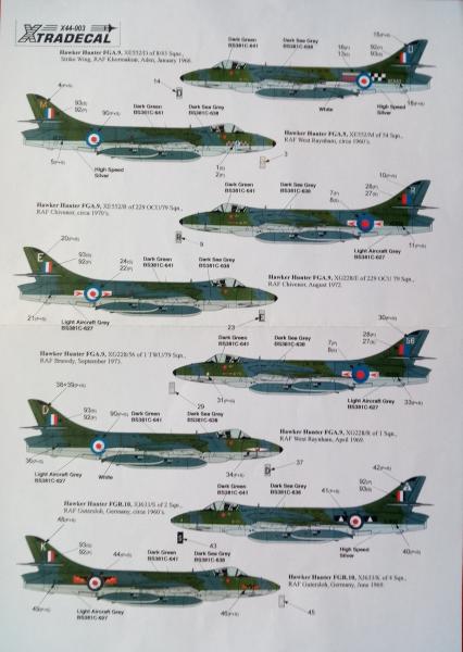 XtraDecal X44-003 Hawker Hunter rajz-1