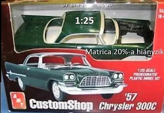 1:25	30247	AMT	57 Chrysler 300C	elkezdetlen, matrica 20%-a hiányzik	dobozos	3800