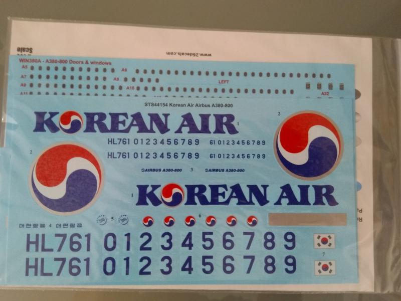 1/144 26 Decals A380-800 Korean Air matrica 4000 Ft