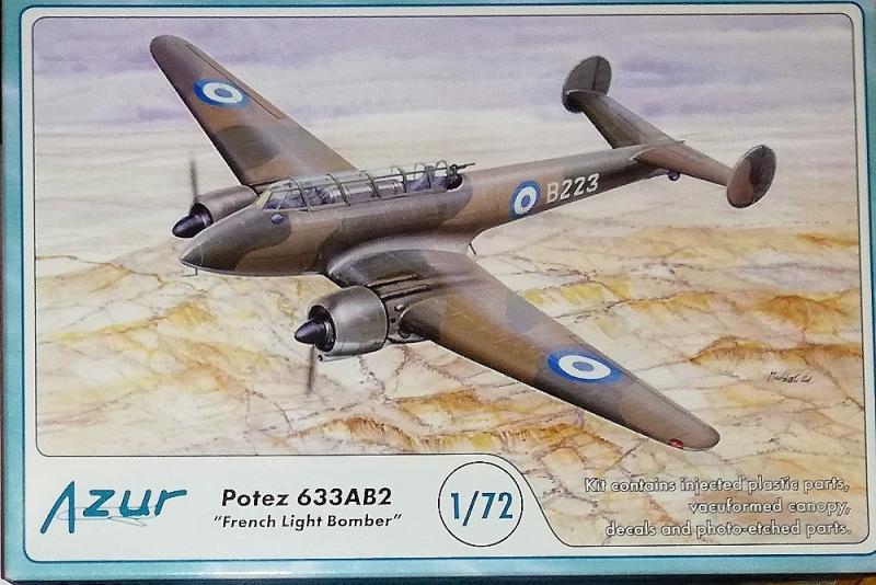 1:72	A085	AZUR	Potez 633 AB2	elkezdetlen	dobozos	3900			