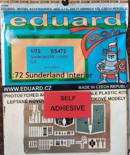 1:72	SS472	Eduard	Sunderland Interior	bontatlan	zacskóban	1500