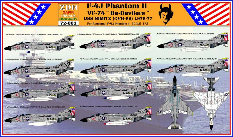 ZDH 72-001 F-4J VF-74 decal