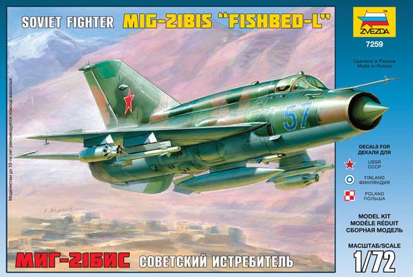 Zvezda - MiG-21BIS - 4500 ft (+ gyanta futóműakna és kerék szett, hiányzik az állvány)