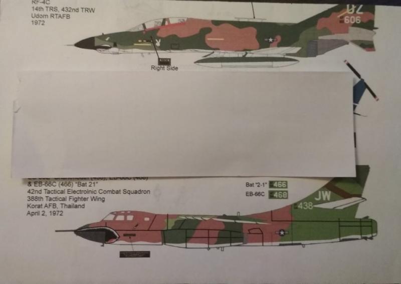 Wolfpak Decals RF-4C 600 ft, EB-66 700Ft