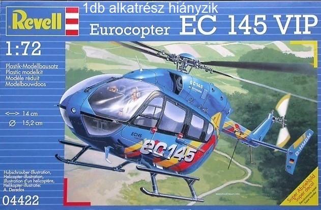 1:72		Revell	EC 145 VIP	elkezdetlen, 1db alkatrész hiányzik	dobozos	1800			