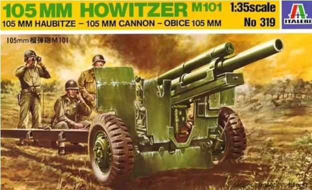 1:35	319	Italeri	105mm Howitzer	bontatlan, fóliázott	dobozos	3900