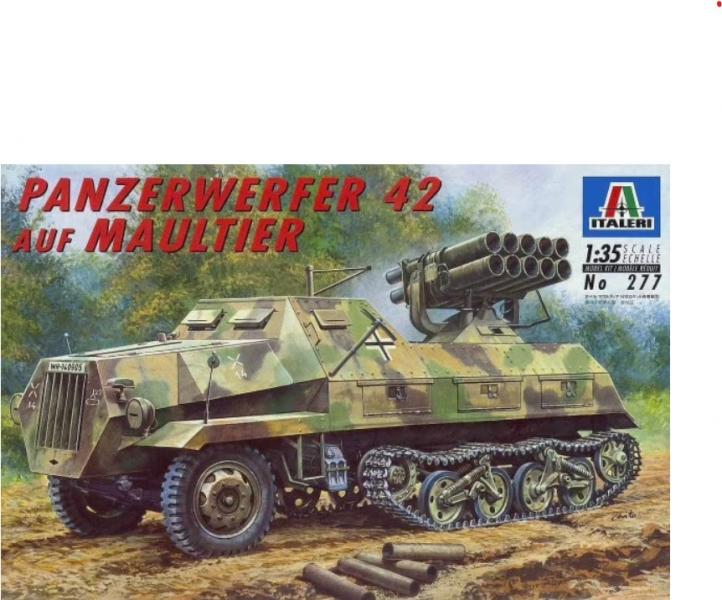 1:35	277	Italeri	Panzerwerfer 42 & Maultier	bontatlan, fóliázott	dobozos	9000