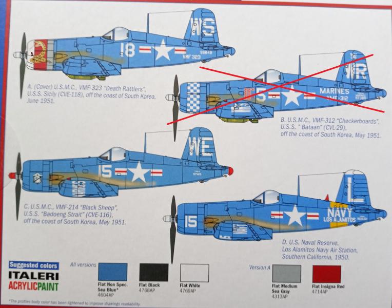Italeri 1453 F4U-4 Corsair maradék festések