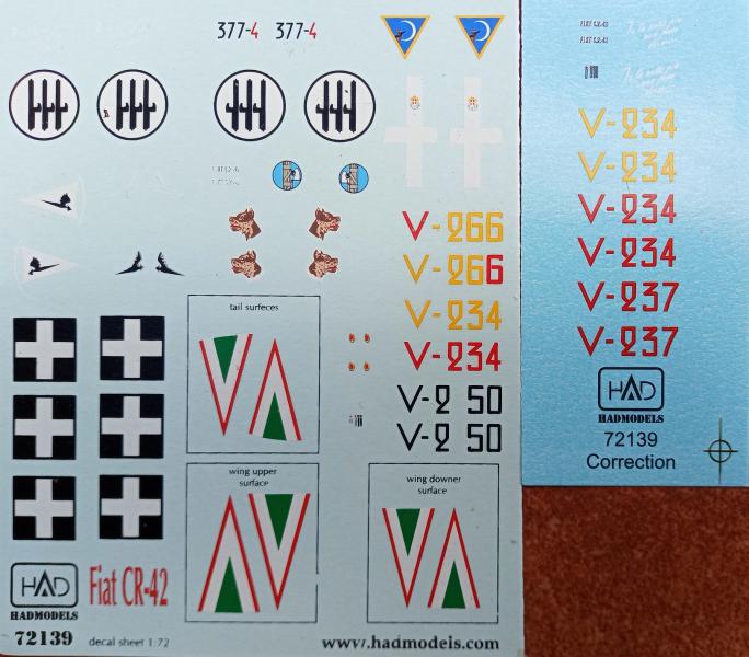 HAD 72139 Fiat CR-42 decals