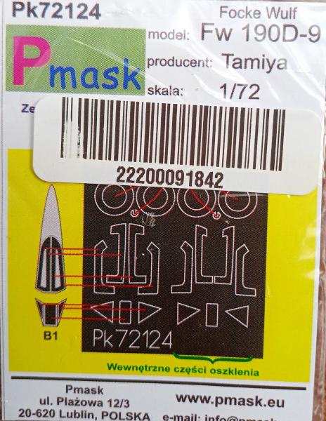 PMask Pk72124 FW-190D-9  Tamiya