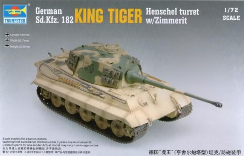 1:72		Trumpeter	King tiger w. zimmerit	bontatlan	dobozos	3800