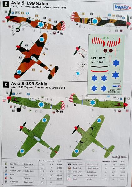 Kopro KOP93112 Avia S-199 Sakin decals