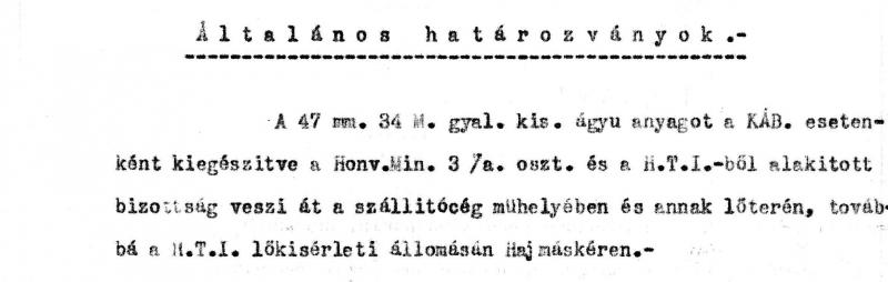 047 mm 34M pct ágyú átvételi utasítása HTI 1934 02