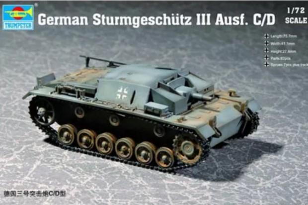 1:72		Trumpeter	Stug III C/D	bontatlan	dobozos	3800