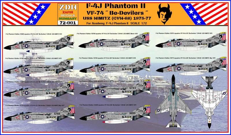 ZDH 72-001 F-4J VF-74 decal