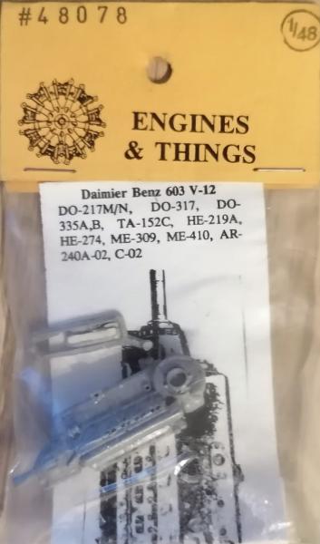 1:48	48078	Engines & Things	Daimler Benz 603	elkezdetlen	zacskóban	1800	