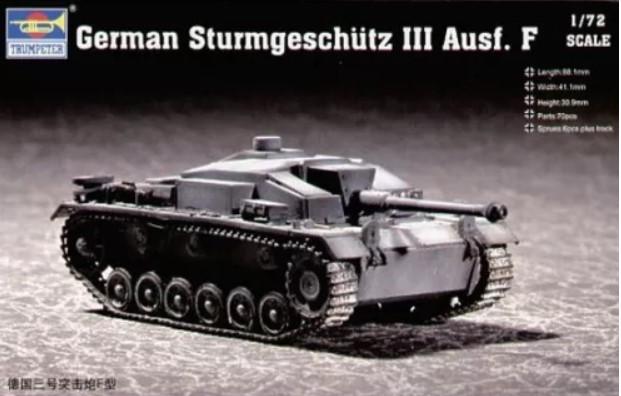 1:72		Trumpeter	Stug III F	bontatlan	dobozos	3800