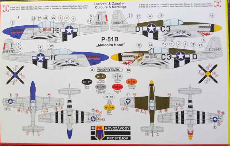 KP KPM0030 P-51B Mustang - Malcolm hood - festések