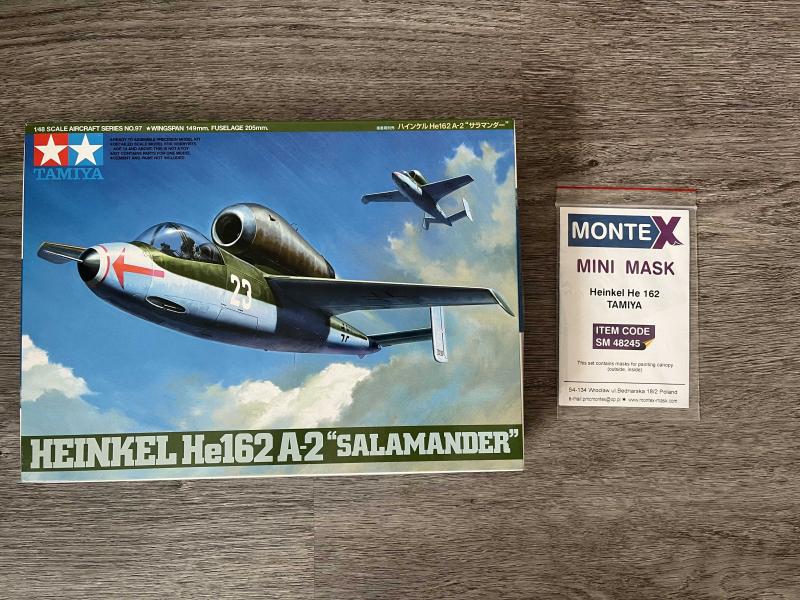 Tamiya 1/48 Heinkel He-162A-2 Salamander + Montex Heinkel He-162 mini mask 9000 Ft