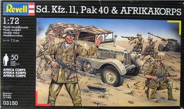 1:72		Revell	Sdkfz 11 & PAK 40	elkezdetlen, afrika korps keret és a kfz 11 egy alkatrésze hiányzik. Talaj + fal dioráma megvan.	dobozos	2400