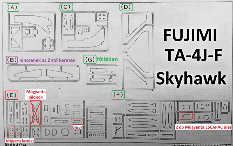 Fujimi  F-25 - TA-4J-F Skyhawk alkatrészek