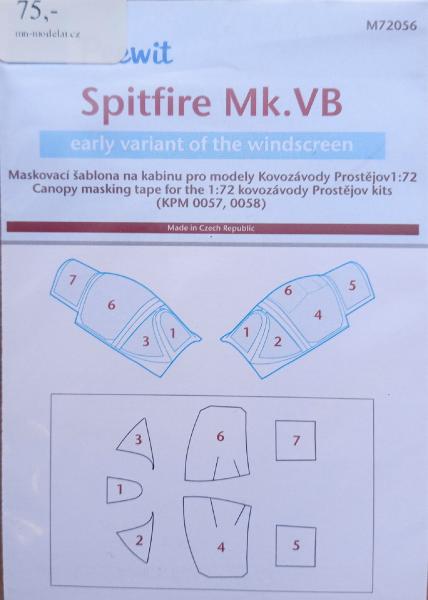 Peewit M72056 Spitfire Mk.VB mask