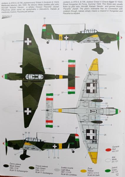 SpecHobby SH72448 Ju-87D-5 Stuka - rajz magyar