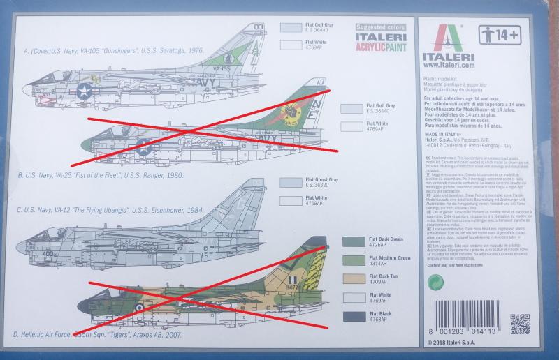 Italeri 1411 A-7E Corsair II festés maradék