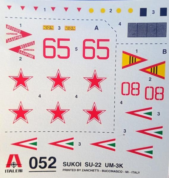 Italeri No.052 Su-22UM-3K decals