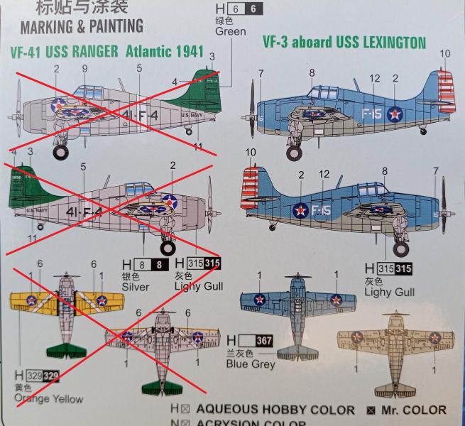 HobbyBoss F4F-3 Wildcat festések