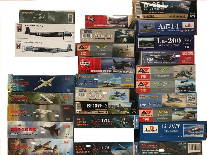 7

1.72

Eduard: Albatros Combo: 11000ft
Hobby 2000: He-219: 12000ft/db
ICM: Ki-21: 13000Ft
ICM: Mig-25: 12000Ft/db
ICM: OV-10: 10000Ft

Airfix: Me-410: 9000Ft
Special Hobby F-84: 7500Ft
A&A Model: Skyraider A5: 10000Ft/db
Airfix: Phantom: 12500Ft
Modelsvit: Su-17 13000Ft
Special Hobby: Supermarine Sea Otter: 8500Ft
Eduard: Bf-109F2: 6000Ft
Clear Prop: OV-1A: 14000Ft 
Clear Prop: Mig-23MLAE: 14000Ft

Eduard: B-25J: 18000Ft
Amodel: An-14: 12000Ft
AVIS: La-200: 11000Ft
Fine Molds: F-2A: 14500Ft
A&A Model: Hawk-200: 12000ft
A&A Model: Martin Mauler: 12000ft
Modelsvit: Mirage2000C: 13000ft
AModel: Li-2: 12000ft
Eduard: Bf-110 dual combo: 11000ft
