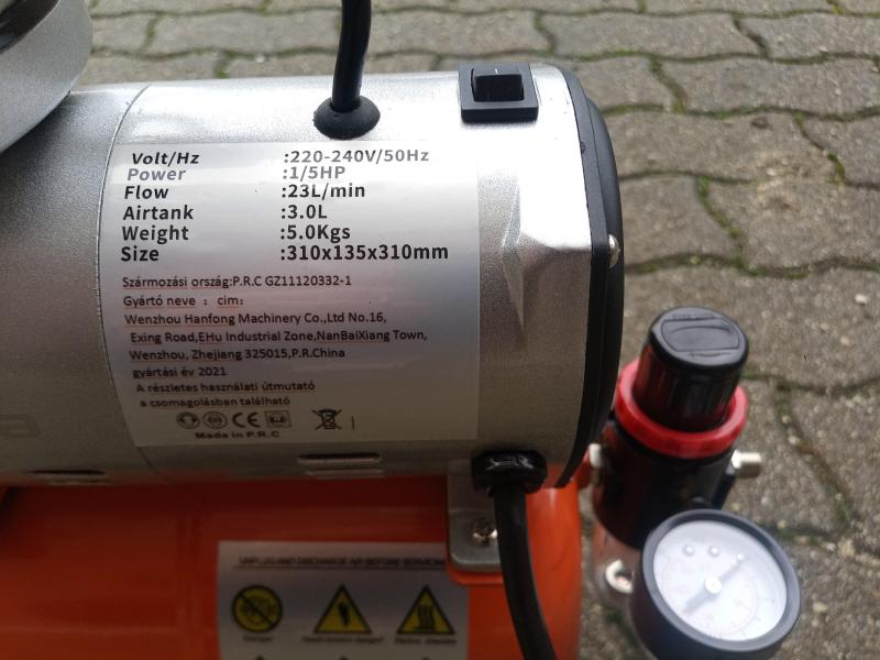 Haina HM-1805 kompresszor adat tábla