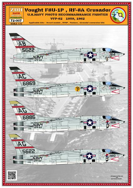 1_72 ZDH F8U-1P, RF-8A Crusader  4000Ft