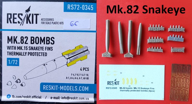 ResKit RS72-0345 Mk.82 Bombs Mk.15 Snakeye - Doboz